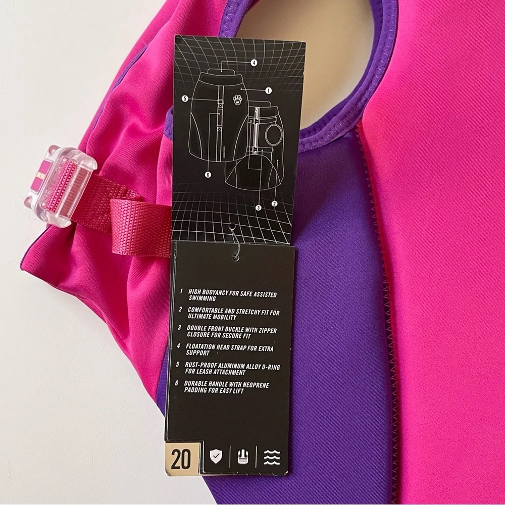 Canada Pooch High Tide Life Dog Jacket - Pink/Purple - Size 20